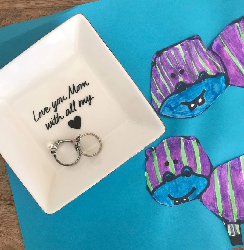 Simply Charmed Love You Mom Jewelry Dish - Valentine's Day or Birthday Gift - Elegant Trinket Tray and Ring Holder - Gifts for Mom from Daughter or Son - Image 4